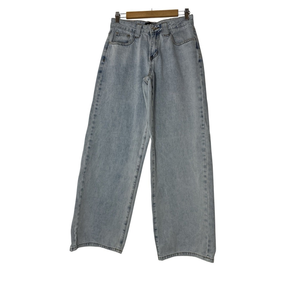 White Fox Wide Leg Jeans Women's Small Blue Australia Cotton Boho Modern